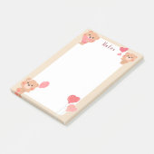 Carnets Post-It fun Teddy ours fille mignonne (Incliné)