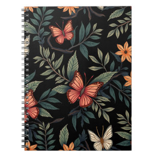 Carnets spiraux Motifs à papillon naturel élégant