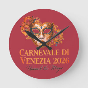 Carnevale Di Venezia 2026 - Horloge Murale Vénitie