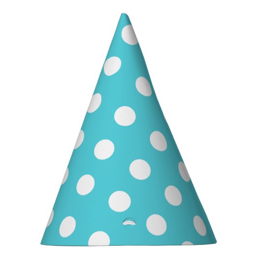 Carnival Aqua Blue White Grote Stippen Birthday Feesthoedjes (Rechts)