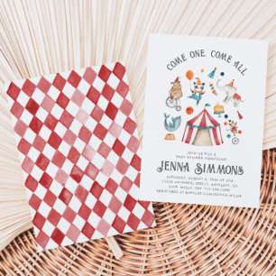 Carnival Baby Shower Uitnodiging Circus Shower