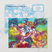 CARNIVAL BAL Venetiaans Maskerade Bal Briefkaart (Voorkant / Achterkant)