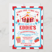 Carnival Birthday Invitation, Circus Invitation  (Devant)