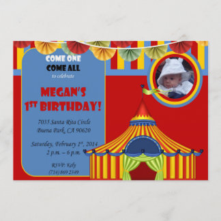 Carnival Birthday Invitation Kaart