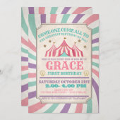 Carnival Birthday Invitation Kaart (Voorkant / Achterkant)