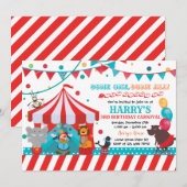 Carnival Birthday Invitation Kaart (Voorkant / Achterkant)