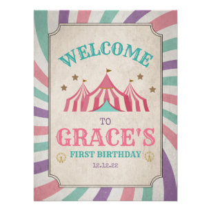 Carnival Birthday Poster Circus Welkomstteken Perfect Poster