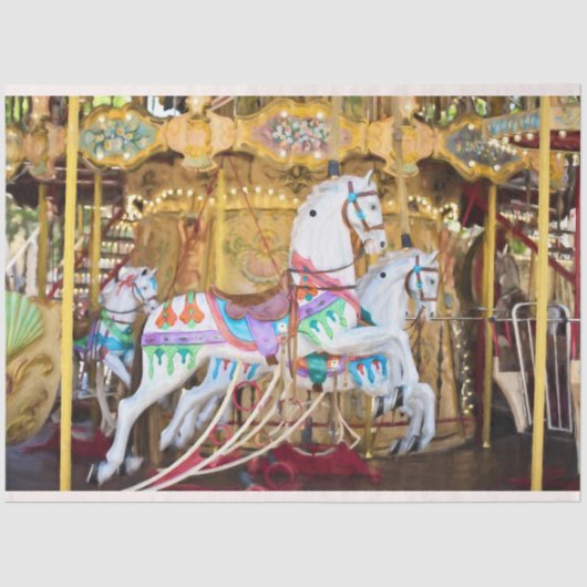 Carnival Carrousel Horses 20x30 ontkoppeling Tissuepapier (Voorkant)
