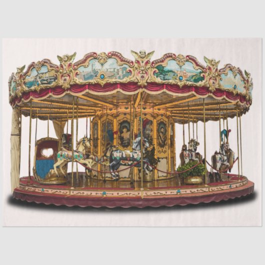 Carnival Carrousel Illustration 20x30 Decoupage Tissuepapier (Voorkant)