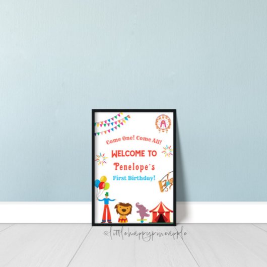 Carnival Circus Affiche de bienvenue fête d'annive