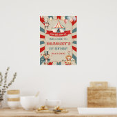 Carnival Circus & Animals Birthday Welkomstteken Poster (Keuken)