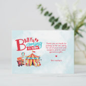 Carnival Circus Baby shower Hartelijk dank Bedankkaart (Staand voorkant)