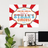 Carnival Circus Birthday Banner Ethan CUSTOM Poster (Thuiskantoor)