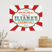 Carnival Circus Birthday Banner Iliana CUSTOM Poster (Keuken)