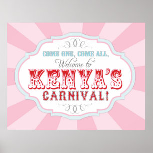 Carnival Circus Birthday Banner voor Kenya CUSTOM Poster