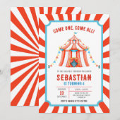Carnival Circus Birthday Invitation (Devant / Derrière)