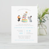 Carnival Circus Birthday Party Invitation Kaart (Staand voorkant)