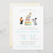 Carnival Circus Birthday Party Invitation Kaart (Voorkant / Achterkant)