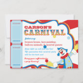 Carnival Circus Clowns Birthday Invitation Kaart (Achterkant)