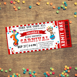 Carnival Circus Festival Baby shower Kaart