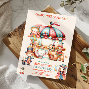 Carnival Circus Festival Kind 1e verjaardag Kaart