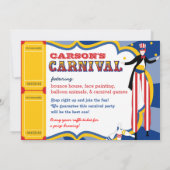 Carnival Circus Juggling Stilt Walkers Birthday Kaart (Achterkant)