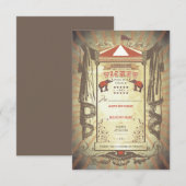 Carnival Circus Olifanten Bruiloft RSVP kaarten (Voorkant / Achterkant)