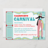 Carnival Circus Stilt Walker Birthday Kaart (Achterkant)