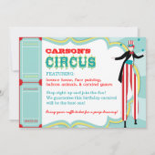 Carnival Circus Stilt Walker Birthday Kaart (Achterkant)