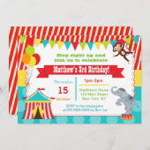 Carnival Circus Ticket Verjaardagsfeest Uitnodigin Kaart (Voorkant / Achterkant)