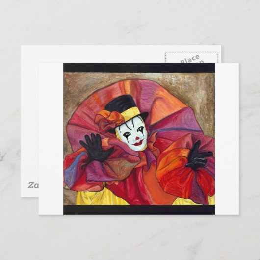 Carnival Clown Briefkaart (Voorkant / Achterkant)