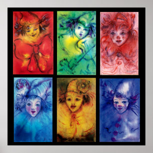 CARNIVAL CLOWNS COLLECTIE Venetian Masquerade Poster