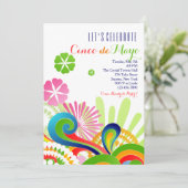 Carnival Colors Cinco de Mayo Invitation Kaart (Staand voorkant)