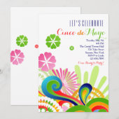 Carnival Colors Cinco de Mayo Invitation Kaart (Voorkant / Achterkant)