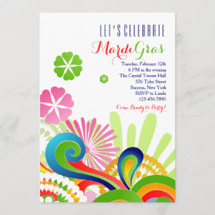 Carnival Colors Invitation Kaart