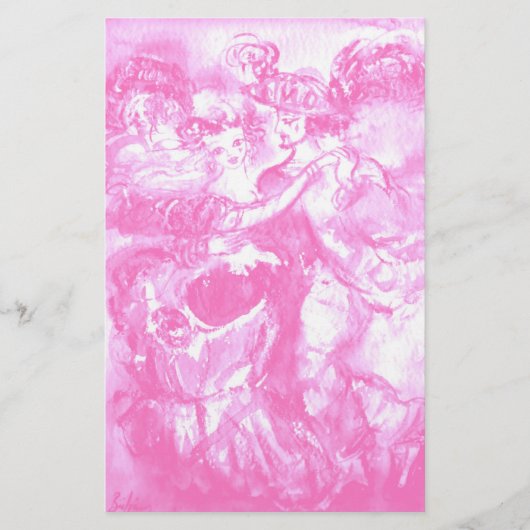 CARNIVAL DANCE, helderroze wit Briefpapier (Voorkant)