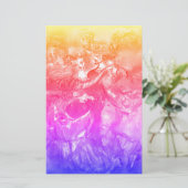 CARNIVAL DANCE Masquerade Dancers Pink Yellow Blue Briefpapier (Staand voorkant)