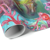 CARNIVAL DANCE, RED PAARSE FLORAL SWIRLS CADEAUPAPIER (Rol Hoek)