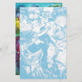 CARNIVAL DANCE, zacht blauw wit Briefpapier (Voorkant / Achterkant)