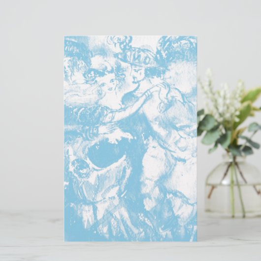CARNIVAL DANCE, zacht blauw wit Briefpapier (Staand voorkant)