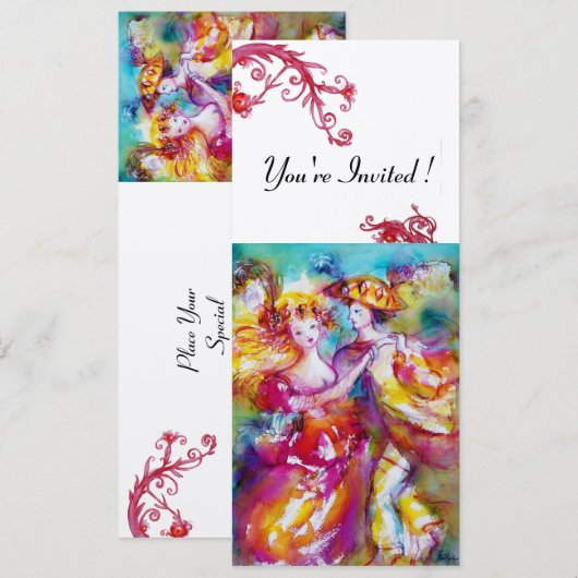 CARNIVAL DANSE Fleurons Rouges Programme de la Fêt (Devant / Derrière)