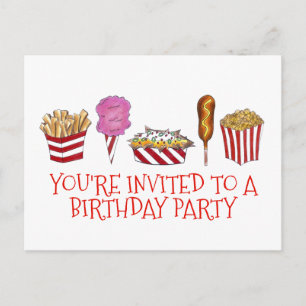 Carnival Fair Foods Anniversaire Fête Invitation