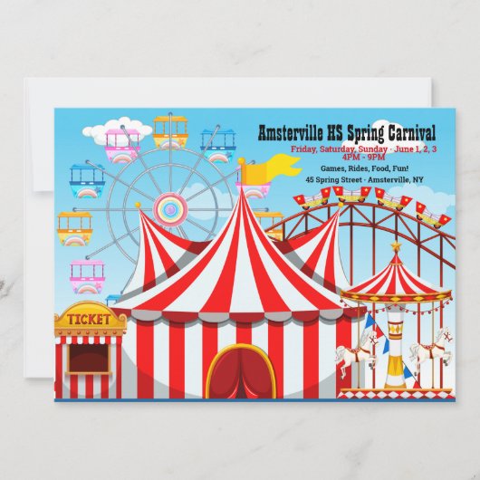 Carnival Fairgrounds Faire-part (Devant)