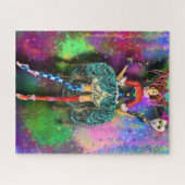 Carnival Fille Clown Joker Jester Puzzle cadeau (Horizontal)