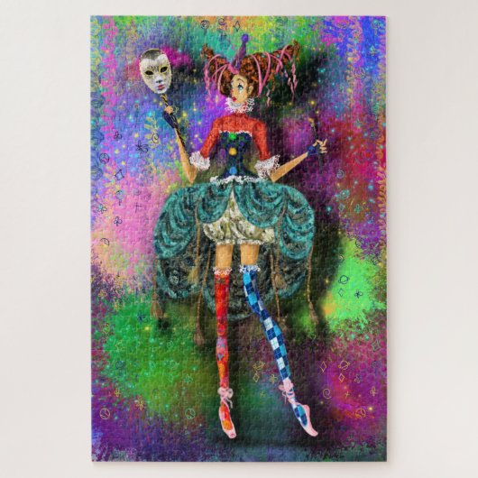 Carnival Fille Clown Joker Jester Puzzle Peinture (Vertical)