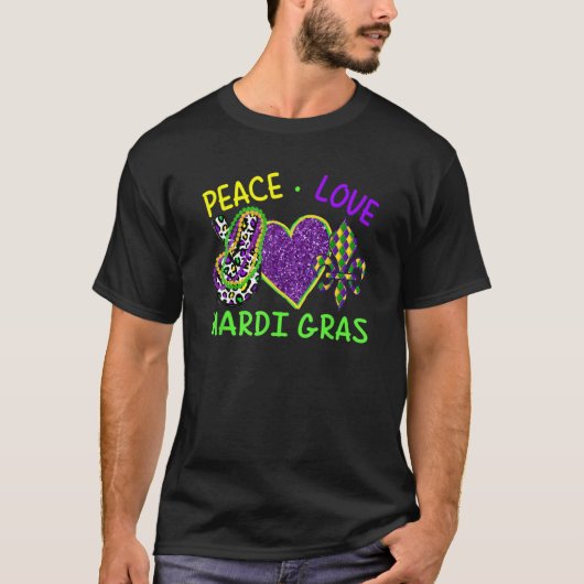 Carnival For Hippies Peace Love Mardi Gras Long T-shirt (Voorkant)