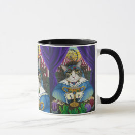 Carnival Fortune Teller Cat Tarot Card Art Mok