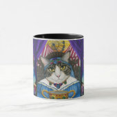 Carnival Fortune Teller Cat Tarot Card Art Mok (Midden)