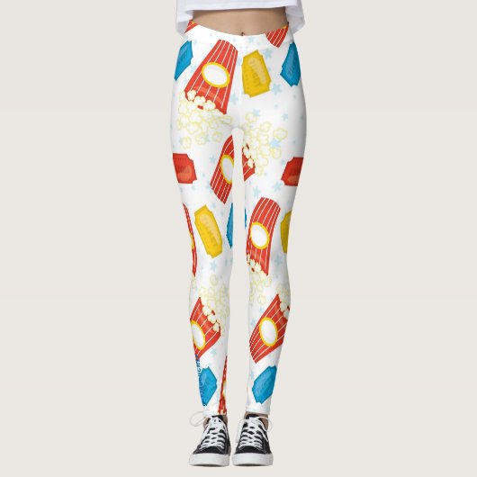 Carnival Fun: Popcorn & Ticket Print Leggings (Voorkant)