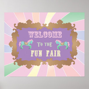 Carnival - Funfair - Pastel - Birthday - Sign Poster